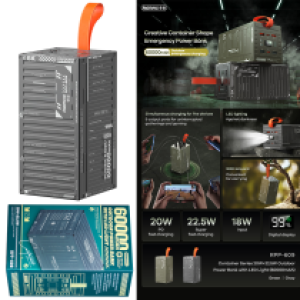 Power Bank Remax RPP-609 Pro(PD/QC) LED 60000mAh - ថ្មជំនួយ Remax RPP-609 Pro(PD/QC) មានពិល 60000មីលីអំពែ